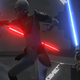 Kanan and Ezra battle the Inquisitor in season one of Star Wars Rebels. Images: All Disney/Lucasfilm